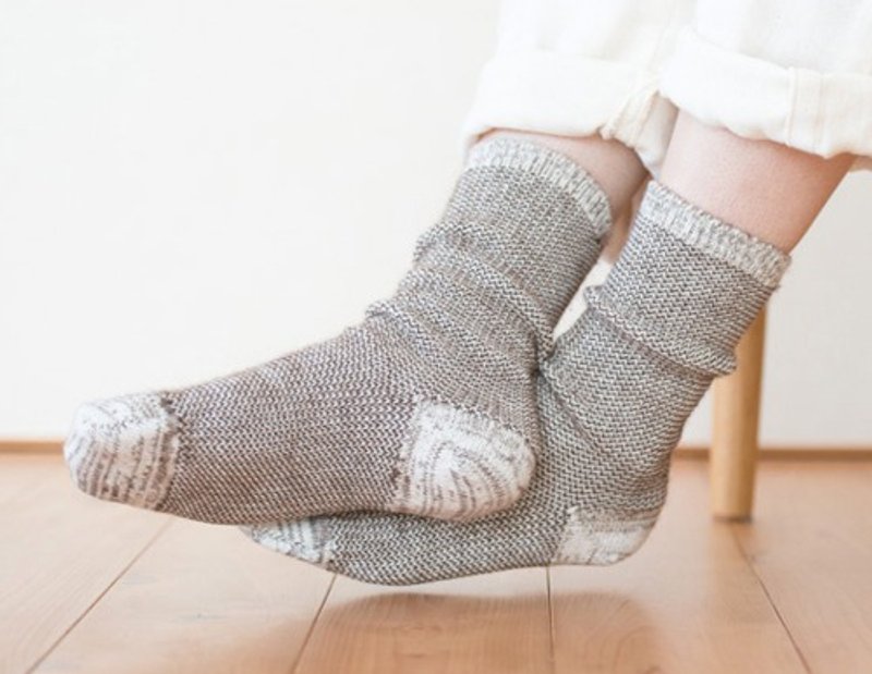 Organic Cotton Alpaca Blend Wafer Socks [Dark Brown] - 女款休闲鞋 - 其他材质 