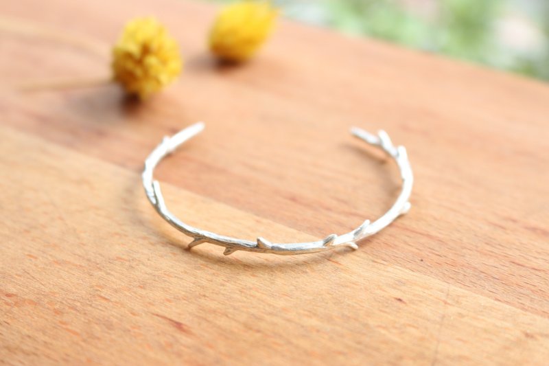 零码 纯银 手环 接骨木 - 手链/手环 - 纯银 银色