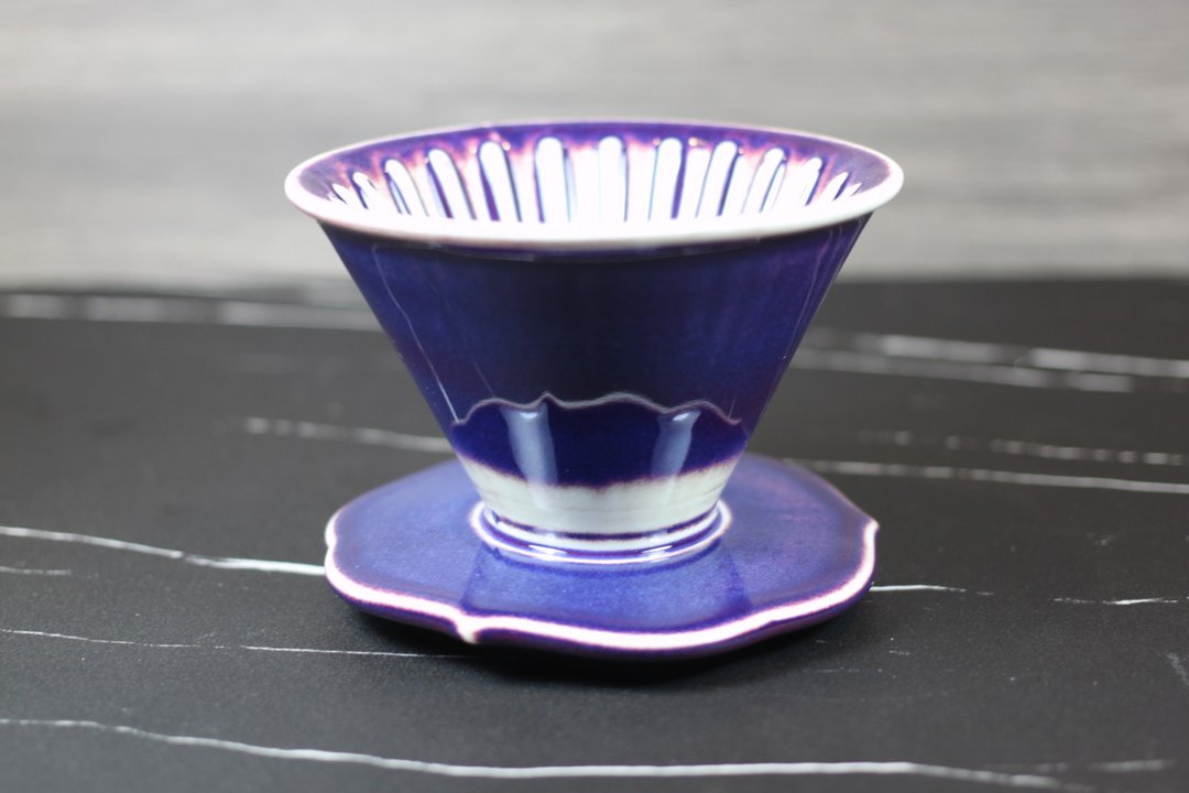 【钟声响起】洋桔梗 紫钧 50度角滤杯 自然釉咖啡滤杯 孤品 - 咖啡壶/周边 - 陶 