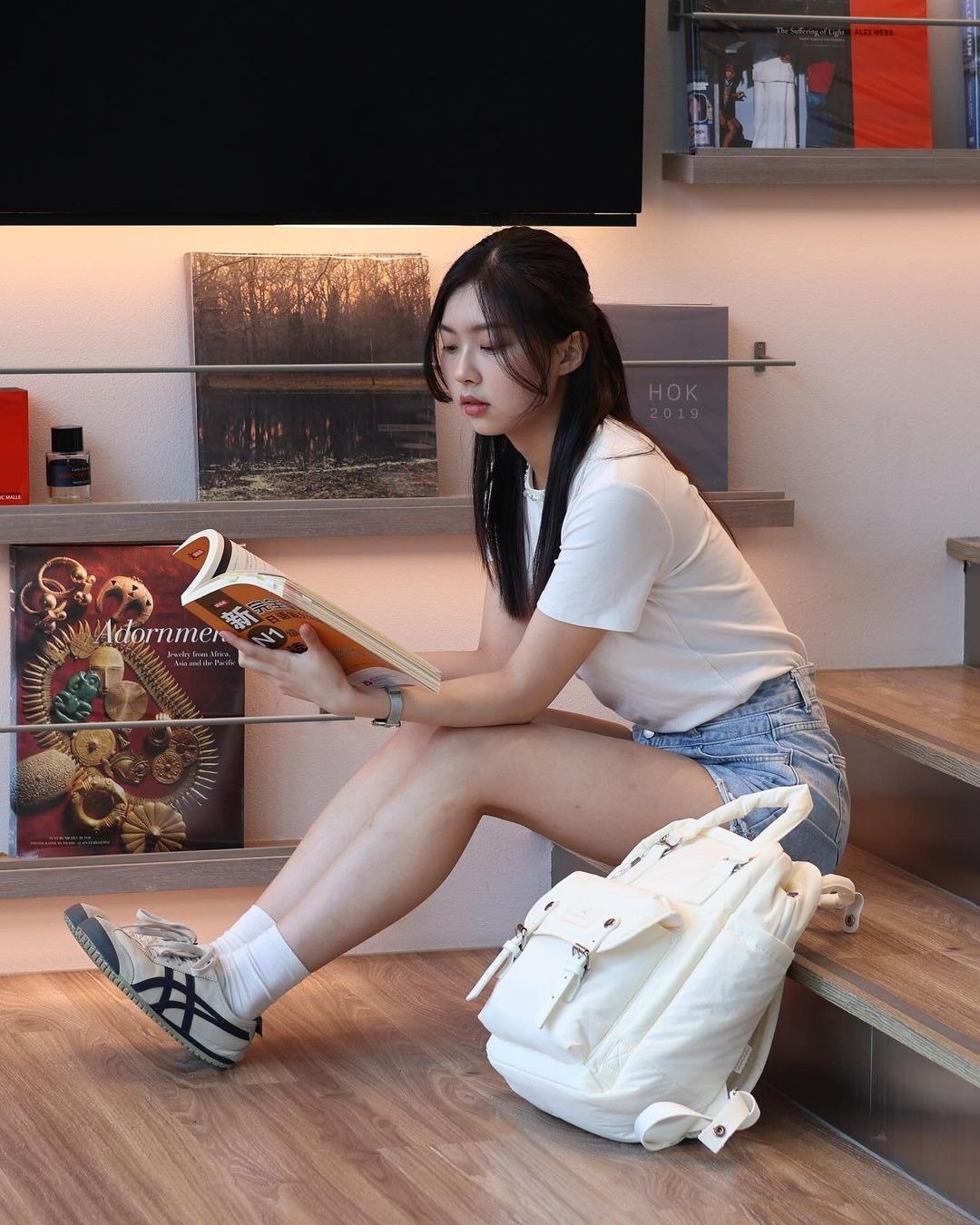 【DOUGHNUT】14寸 防泼水 澎澎后背包 马卡龙 水壶格 甜美-白 HZ - 电脑包 - 环保材料 白色