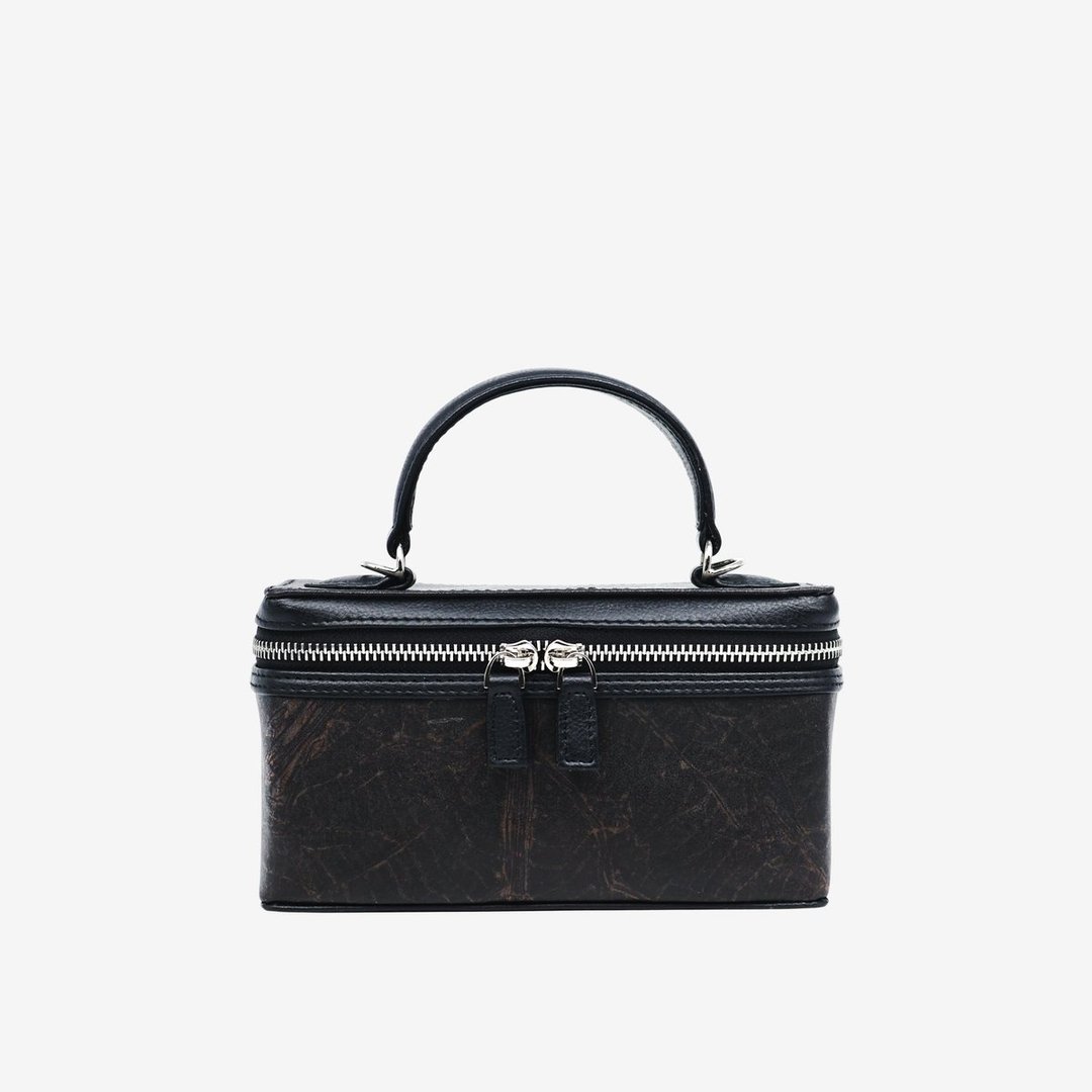 黑色银链手提包 (Vanity mini bag) - 手提包/手提袋 - 植物．花 黑色