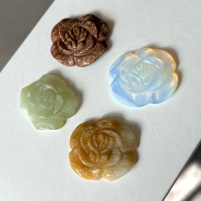 【原石】金砂石|蛋白石|黄壁玉|绿壁玉|雕花摆设 办公室家中疗愈 - 摆饰 - 水晶 多色