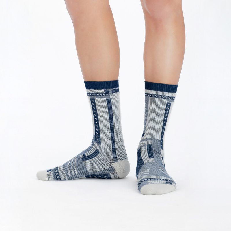 活版印刷1:1袜 - 袜子 - 棉．麻 蓝色