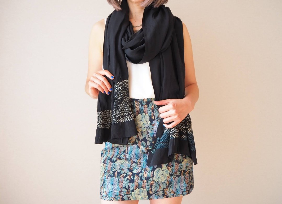 Luxury Silk Long Scarf Japan, Eco Friendly, Gift Idea - 其他 - 丝．绢 