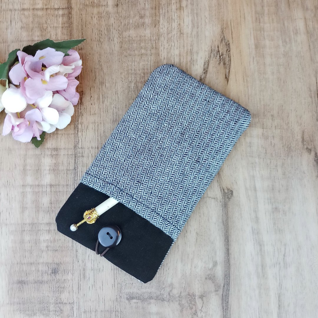 定制化电话包 手机袋 手机保护布套例如 iPhone 简约个性(M-072) - 手机壳/手机套 - 棉 黑色