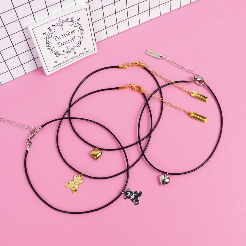 细蜡绳贴颈颈链 - 颈链 - 其他材质 