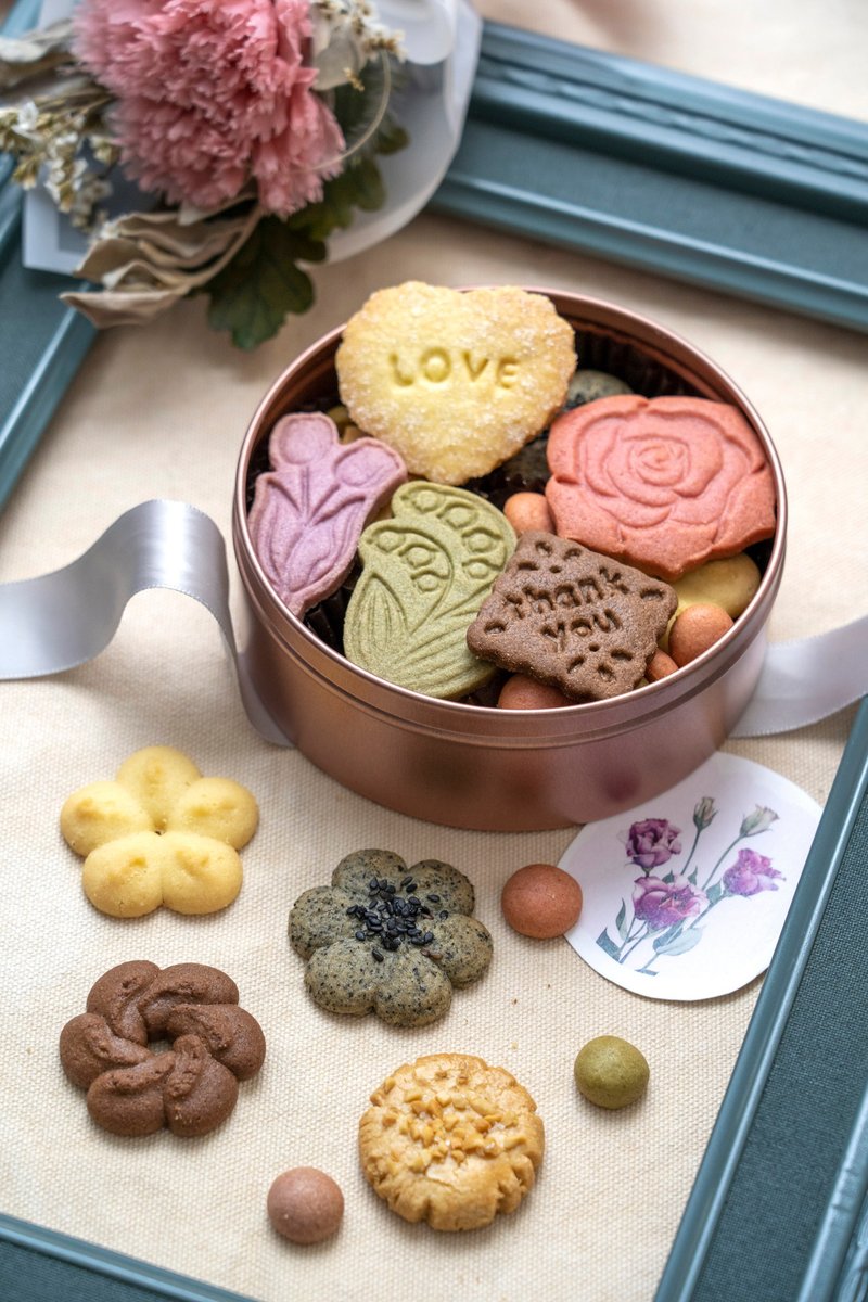 母亲节铁盒手工饼干礼盒  台湾地区包邮 - 手工饼干 - 新鲜食材 