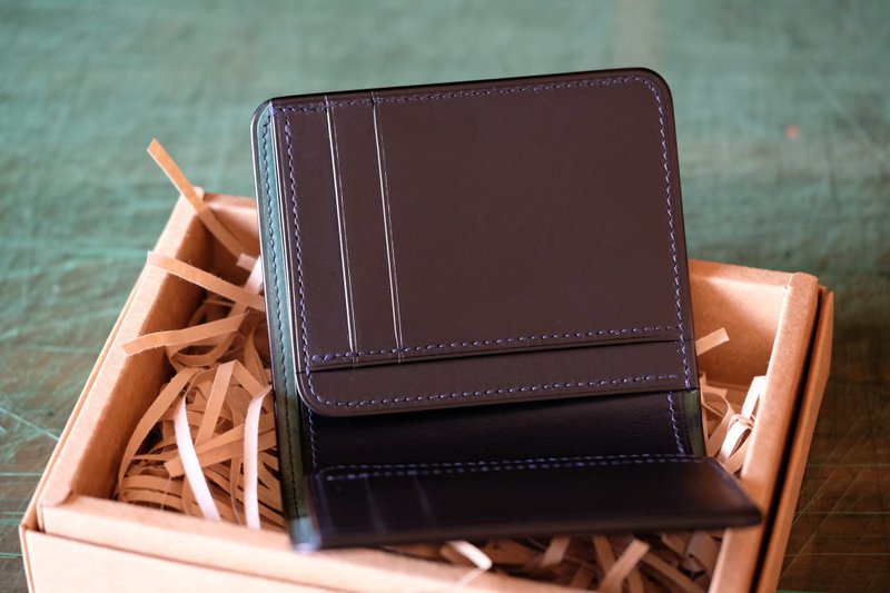 MILDY HANDS - SV02 马臀皮 短夹 银包 Horween shell cordovan - 皮夹/钱包 - 真皮 黑色