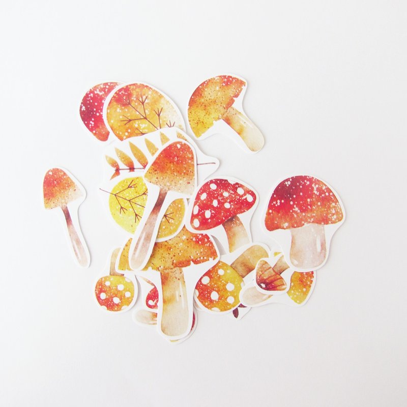 野菇童话 贴纸组 - 贴纸 - 纸 红色