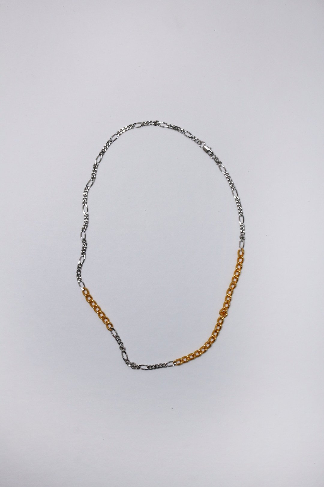 PLATINUM MIX GOLD NECKLACE_双色项链 - 项链 - 铜/黄铜 