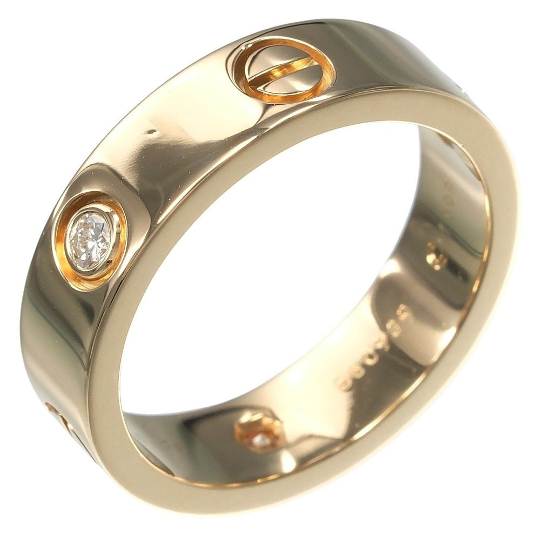 【日本直送】Cartier 戒指 LOVE 18号 戒指 K18YG 黄K金 3P 镶钻 半圈钻 约9.52g CARTIER【二手】A级品 - 戒指 - 贵金属 金色