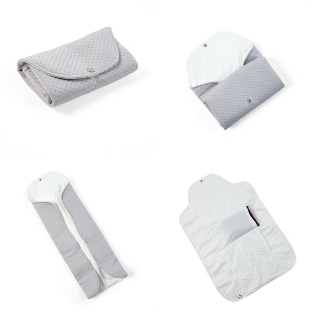 Grey Baby Diaper Changing Clutch Mat - Waterproof Neopren Newborn Changing Pad - 婴儿床上用品 - 其他材质 灰色