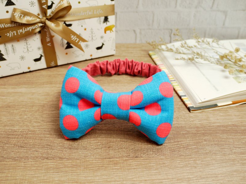 宝宝发带 婴儿发带│立体蝴蝶结:::波卡圆点女孩 - 婴儿帽/发带 - 棉．麻 粉红色