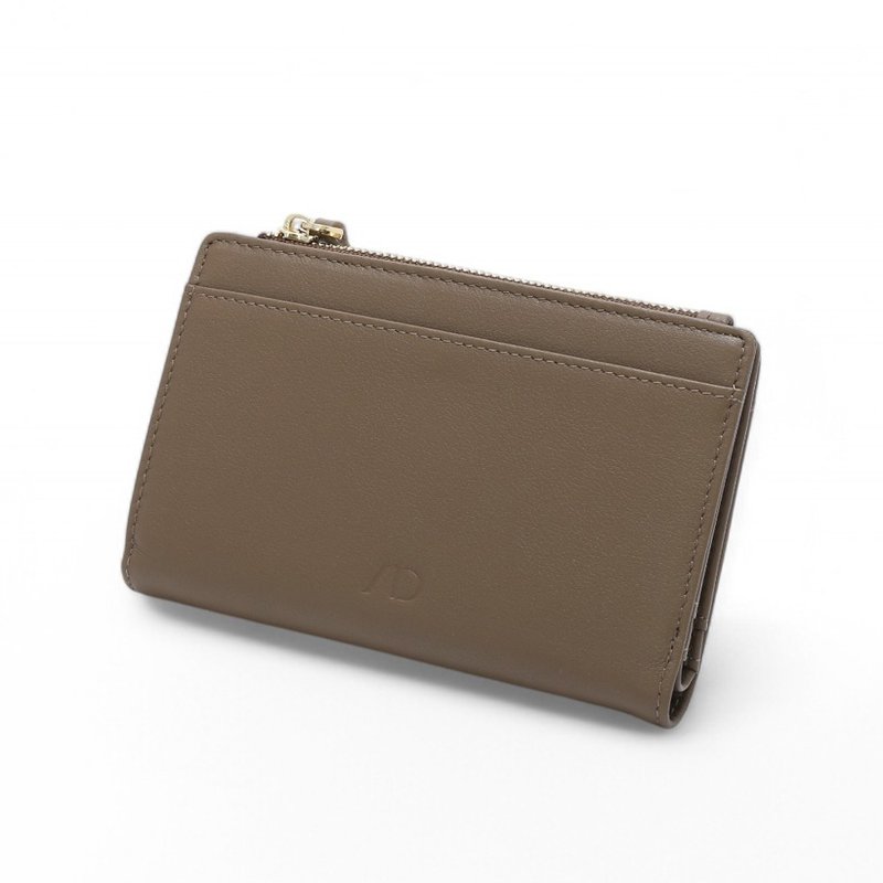 ANNA DOLLY 质感真皮大容量多卡位中夹 咖啡色 - 皮夹/钱包 - 真皮 咖啡色