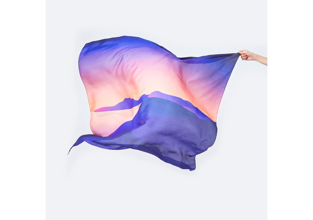 Rust and Stardust - Dawn, Silk Scarf, Tencel Scarf, Tencel Silk, Shawl - 丝巾 - 丝．绢 紫色