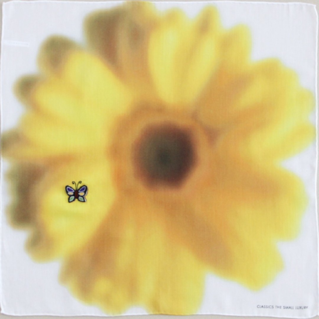 Jumping butterfly yellow - 手帕/方巾 - 棉 黄色