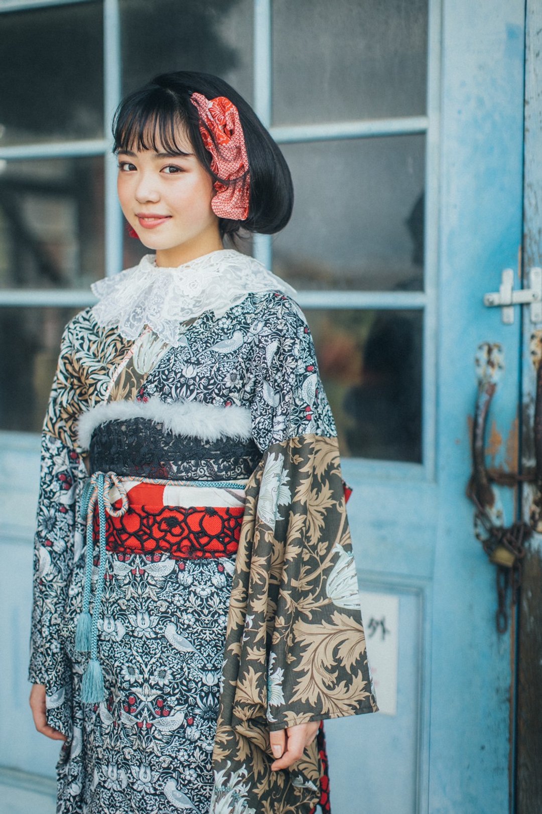 威廉莫里斯儿童浴衣(William Morris)小孩浴衣和服灰色 - 童装礼服/连衣裙 - 棉 灰色