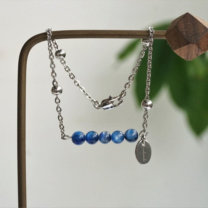 << modomodo诞生石手链 >> 九月诞生石 - 蓝晶石Kyanite - 手链/手环 - 半宝石 蓝色