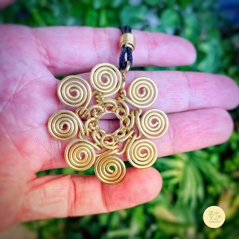 无限次元黄铜螺旋项链 吊坠 耳环 纯铜 - 项链 - 铜/黄铜 金色