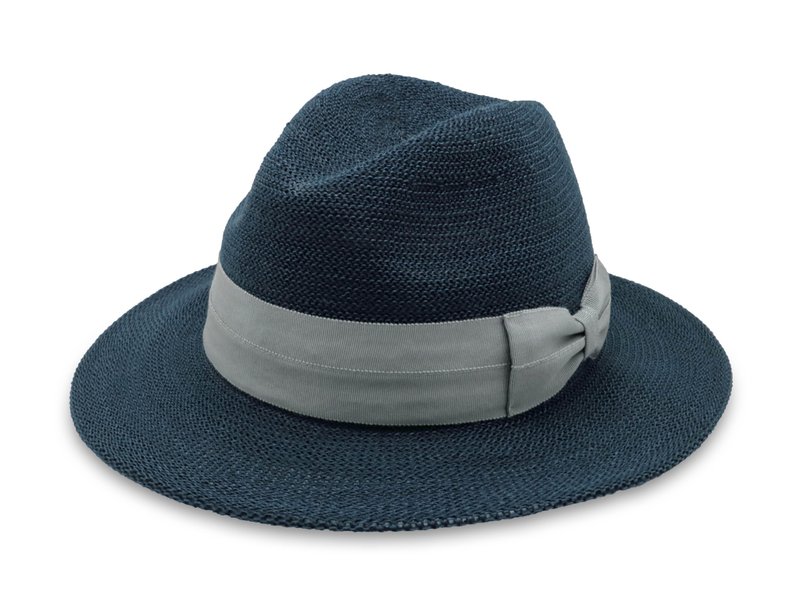 英伦雅痞绅士帽-深蓝 针织帽 纸线编织 可水洗 台湾制 - 帽子 - 纸 蓝色