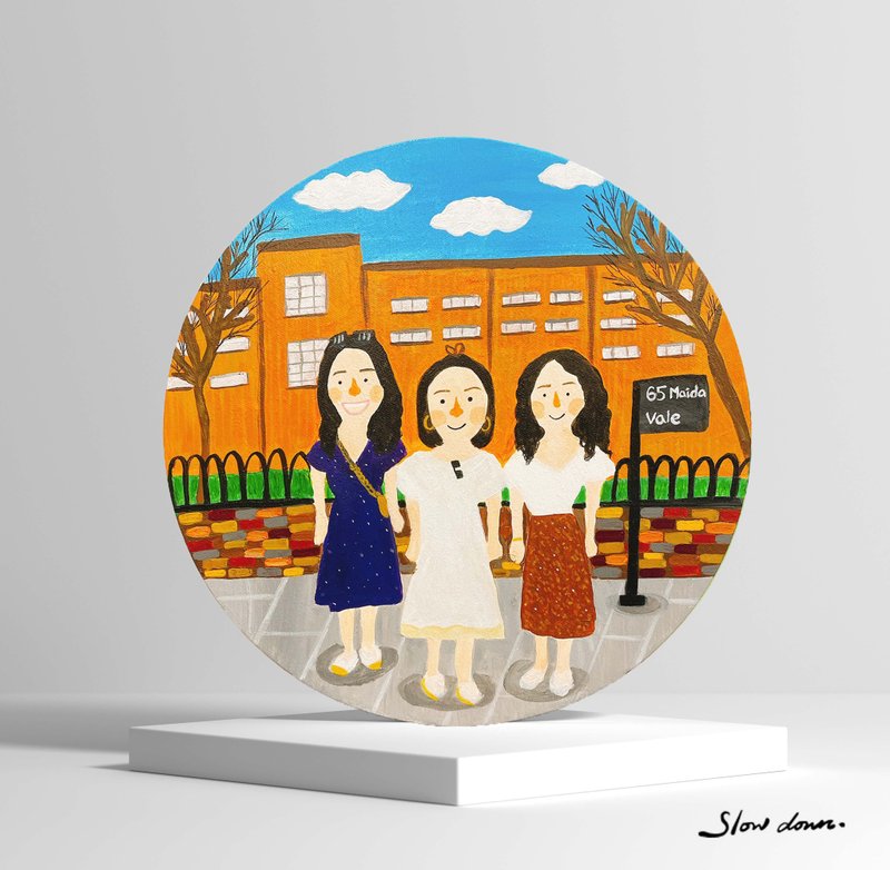 蔓步 | 3~4人福定制画作(含画架) - 订制画像 - 棉．麻 多色