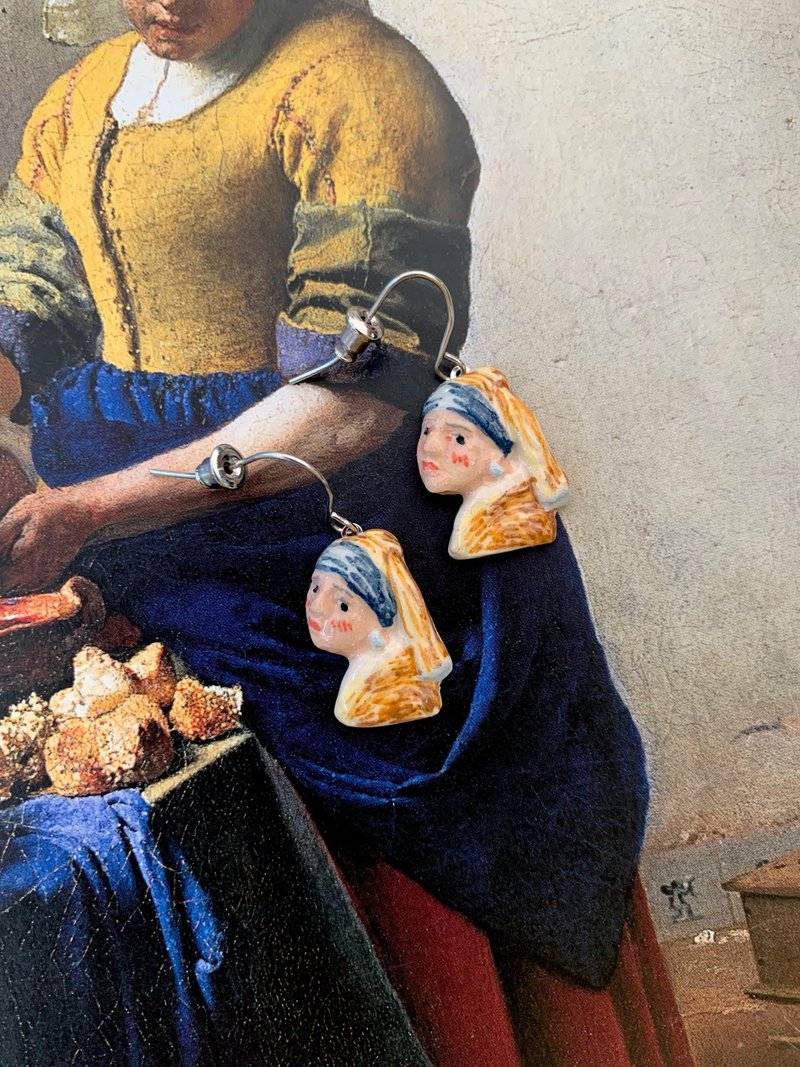 Earring The Girl - 耳环/耳夹 - 陶 粉红色