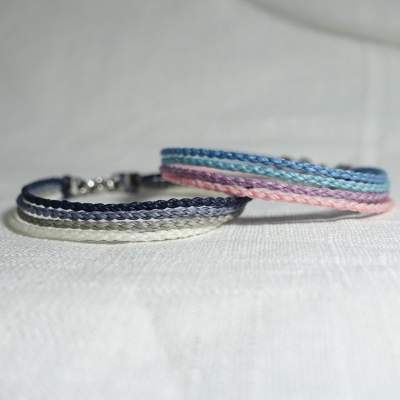 四层款 蜡线手环│内有多色 手工编织│巴西蜡线 可碰水 不锈钢 - 手链/手环 - 其他材质 多色