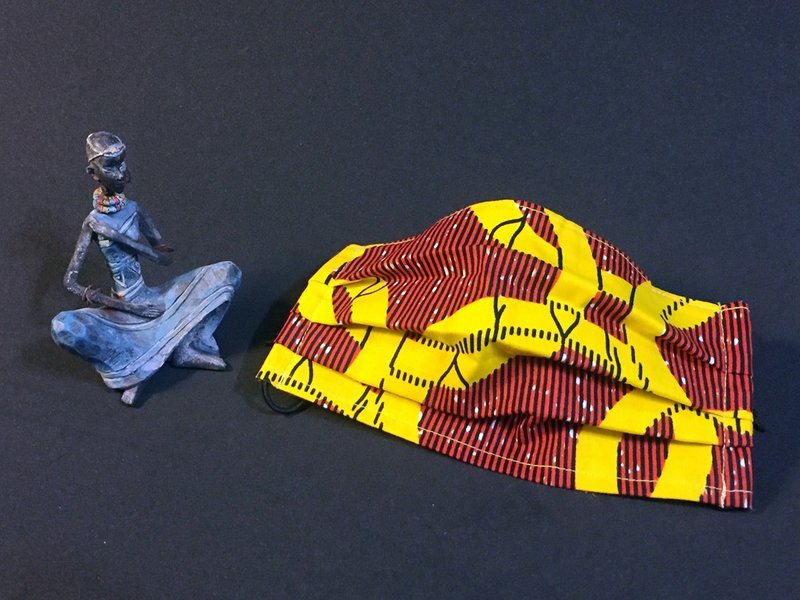 非洲花布口罩套-苹果圈圈 - 口罩 - 棉．麻 红色