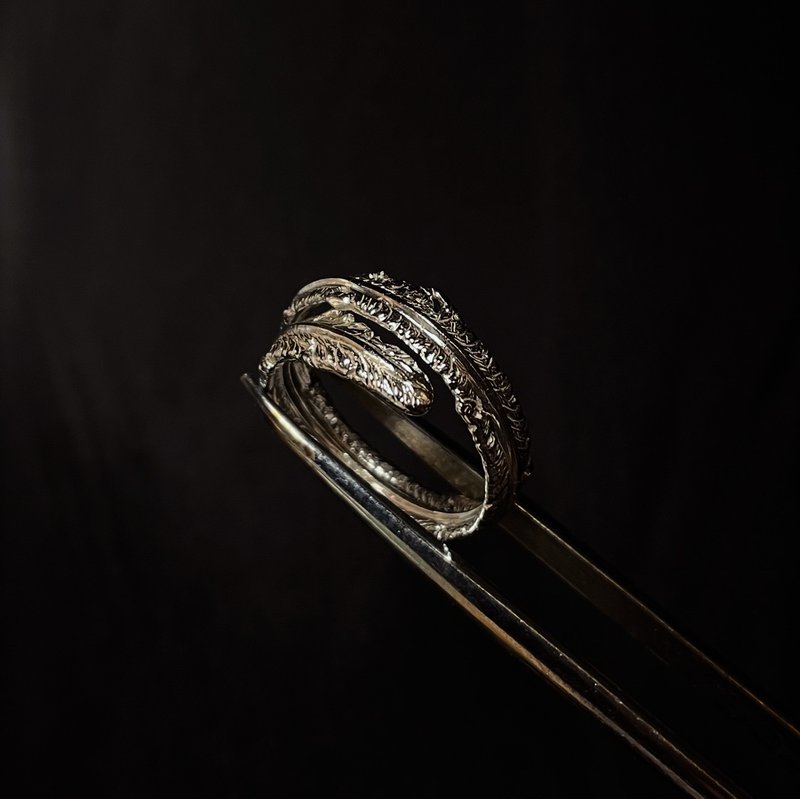羽之戒 - 戒指 - 纯银 银色