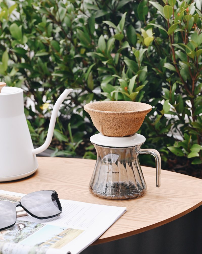 【陶瓷球砂滤杯】【圆弧型全套4件组】全球首创 免滤纸滤杯首选 - 咖啡壶/周边 - 陶 咖啡色