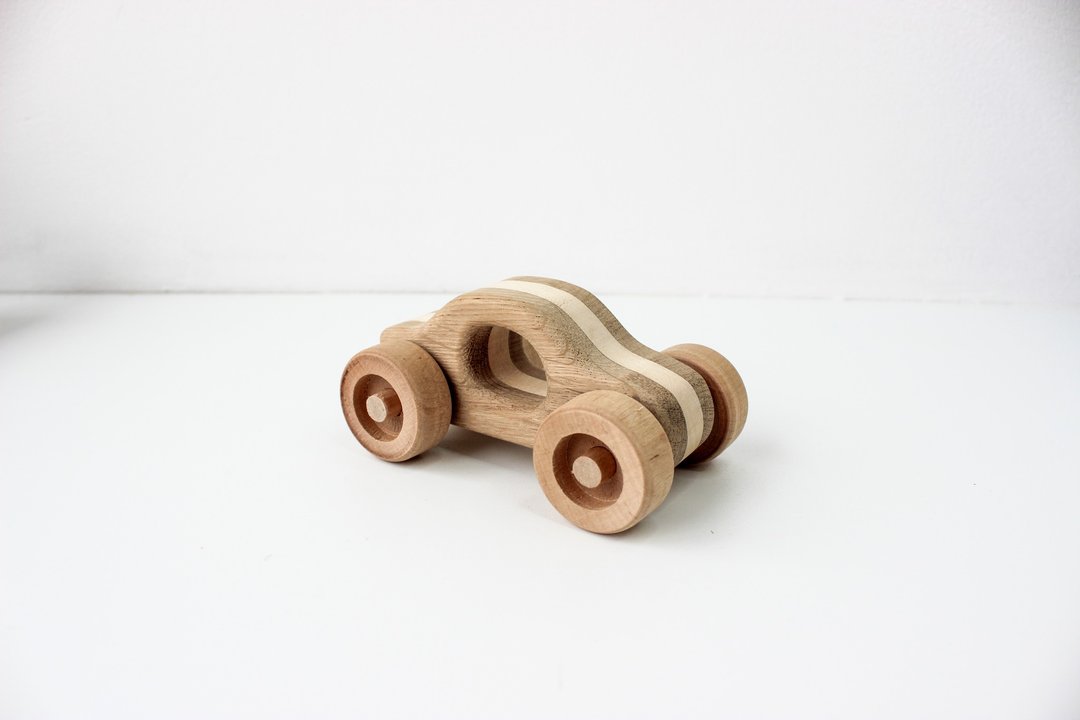 wood racing car toy - wooden toys for 1 2 3 4 year old, montessori toys - 玩具/玩偶 - 木头 咖啡色