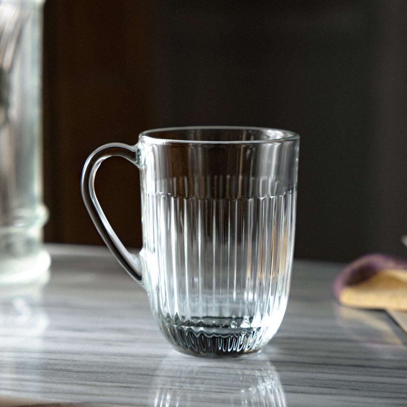 直纹玻璃马克杯(大) - 茶具/茶杯 - 玻璃 