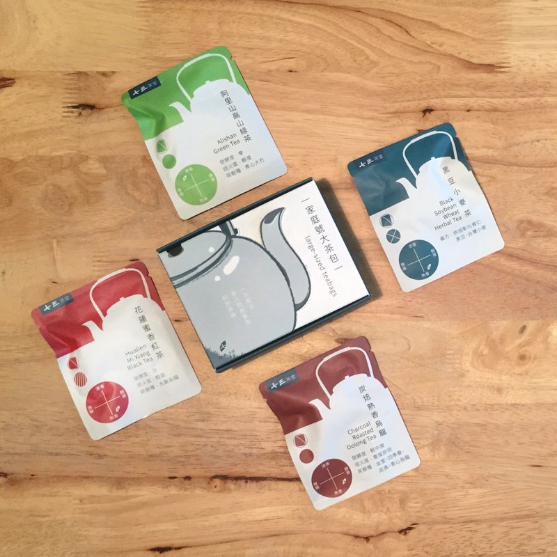 4入1L家庭号大壶茶包 - 茶 - 纸 多色