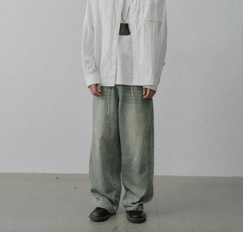 悲伤和喜悦 水洗浅蓝色牛仔裤 - 男士长裤 - 其他材质 蓝色