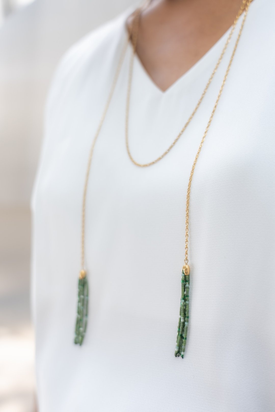 Grounded Hope Tassel Wrap Necklace - 项链 - 不锈钢 金色