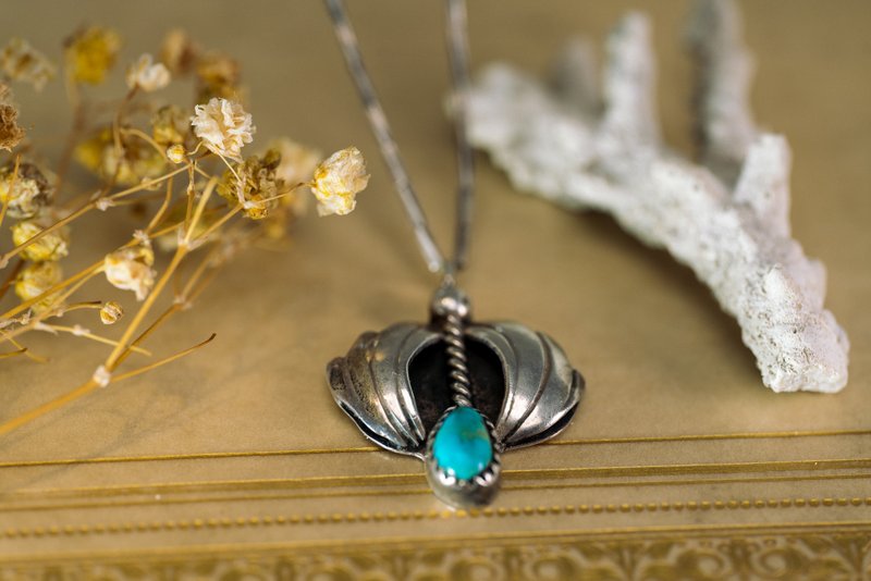 美国Navajo原住民绿松石银项链 - 西洋古董首饰 - 项链 - 银 