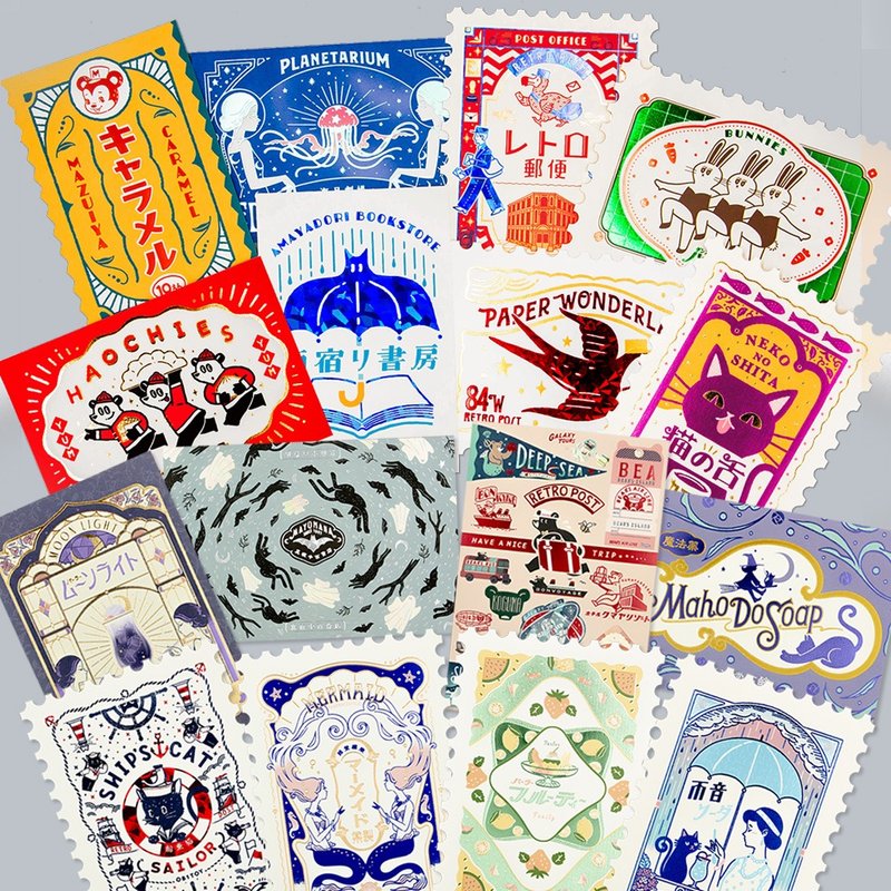 Pinkoi限定版－欧比王烫金明信片全套装 - 卡片/明信片 - 纸 多色