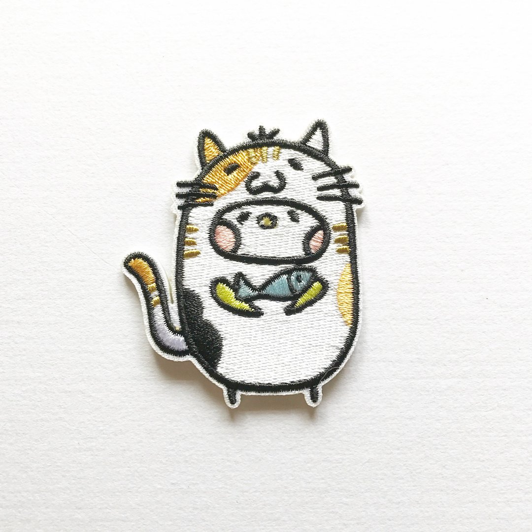 三花猫 猫籽 绣片/别针 - 徽章/别针 - 绣线 橘色