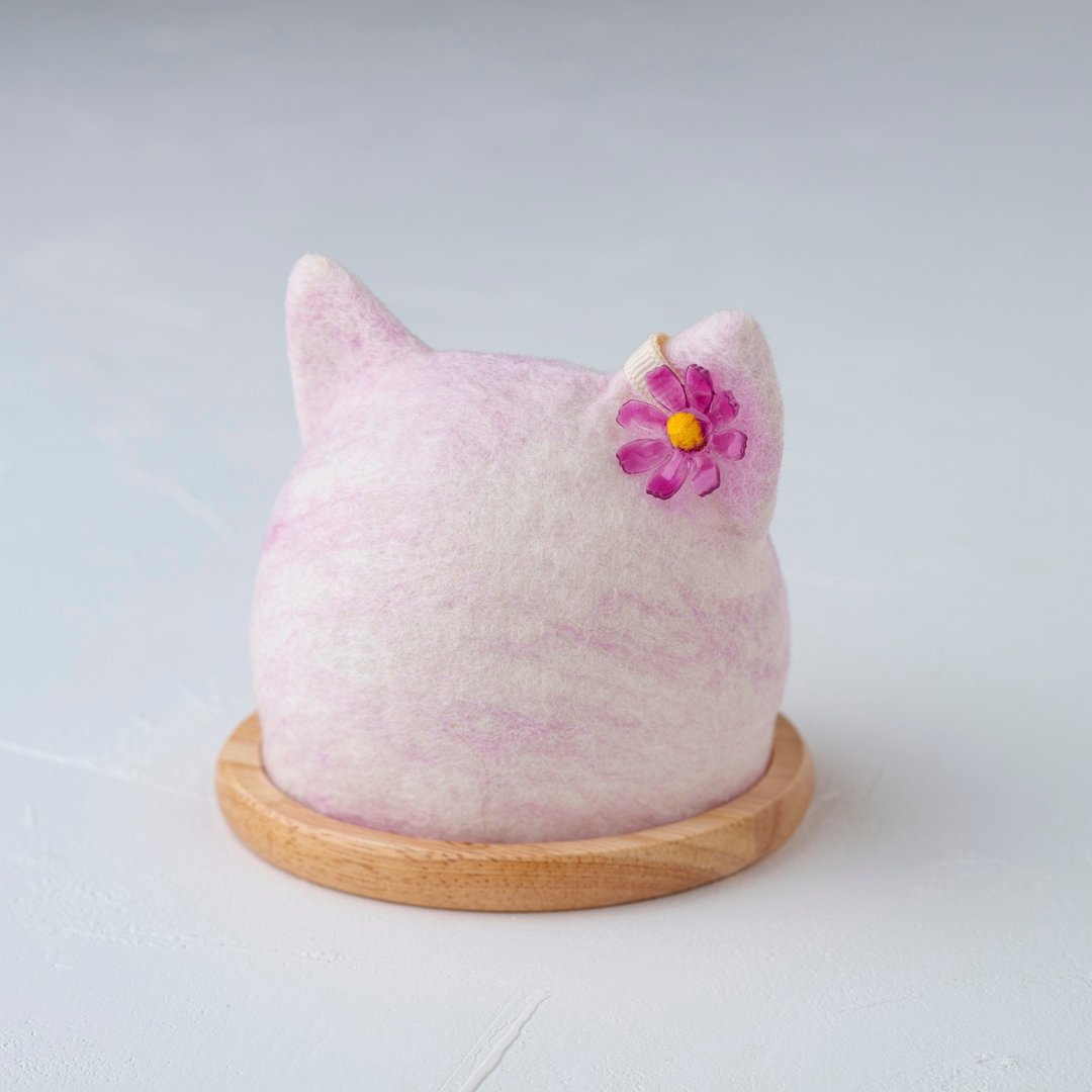 【Pinkoi 独家・接单订制】秋樱色猫咪灯笼 - 灯具/灯饰 - 羊毛 紫色
