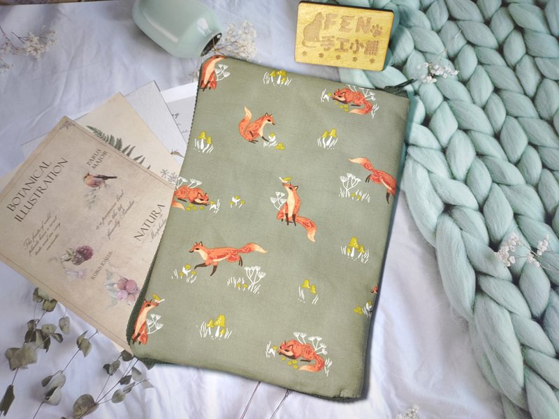 FEN手工小铺-F系列-森林系列-美国限量布料森林动物狐狸款拉链布- - 书衣/书套 - 棉．麻 