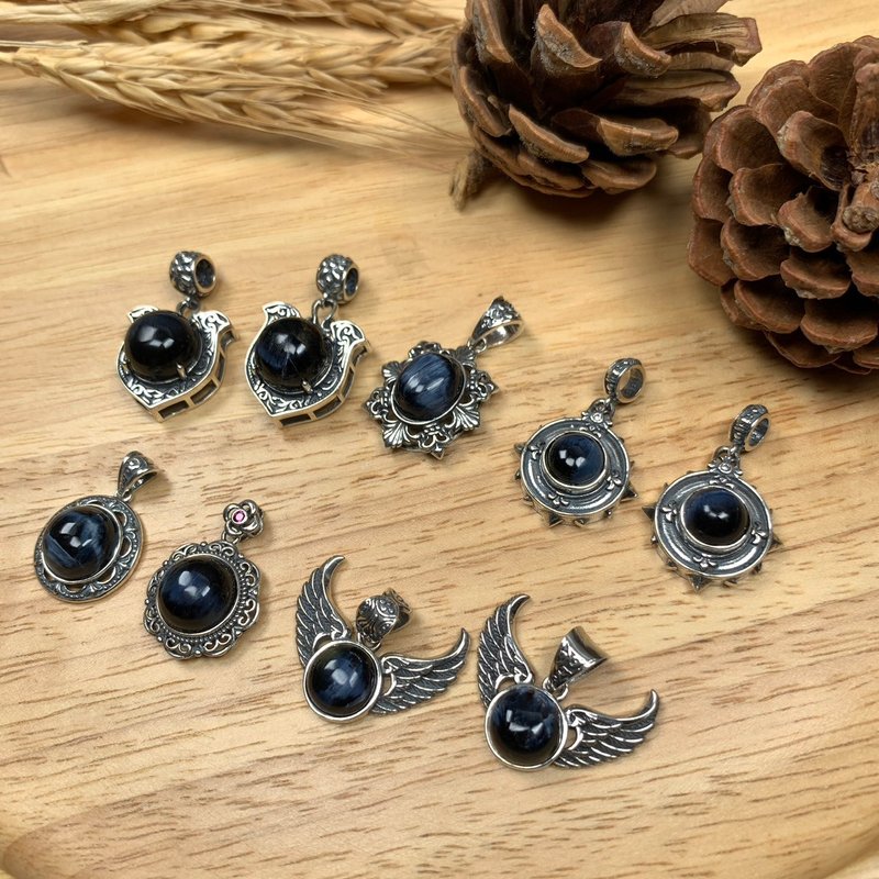 【莫名奇妙杂货店】精品  彼得石 S925银 项链 坠子 - 项链 - 纯银 蓝色