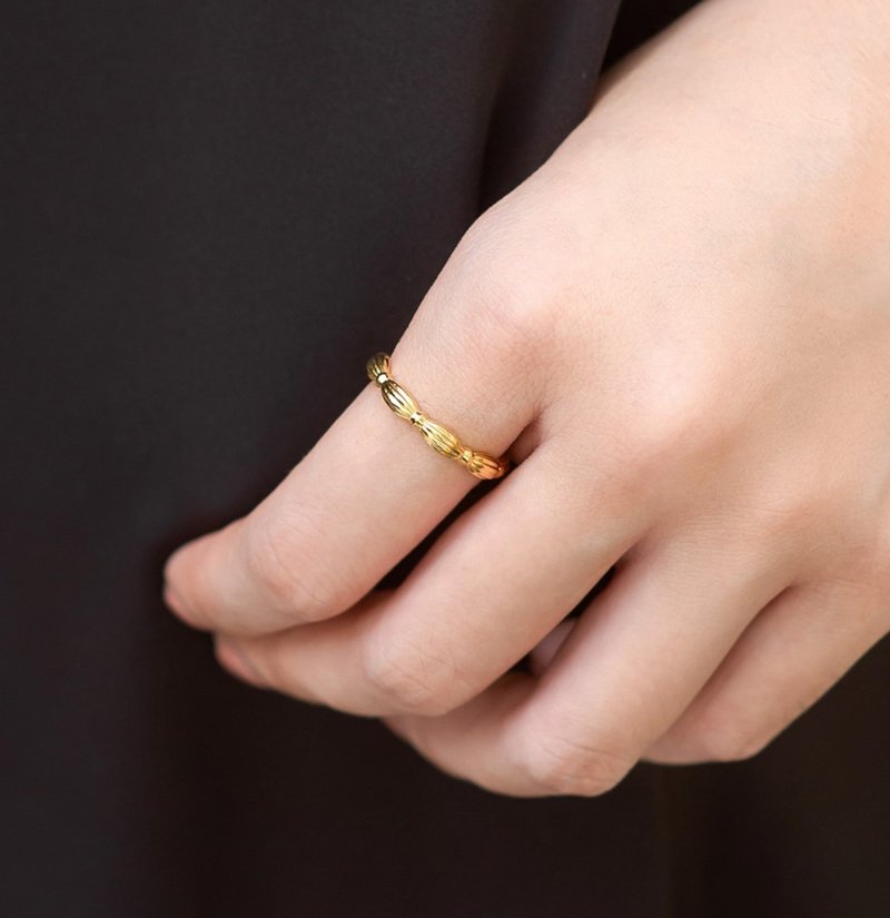 18K装饰戒指 罗马式风格 - 戒指 - 宝石 金色