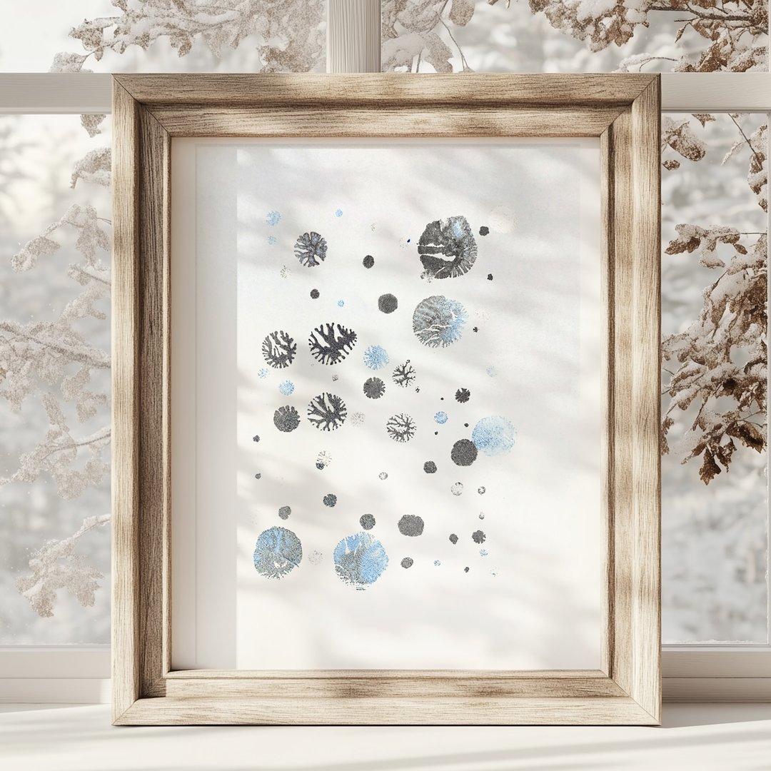 抽象雪花 单版印刷画 宁静 节庆 冬季 壁饰 卧室 装饰 - 海报/装饰画/版画 - 纸 银色