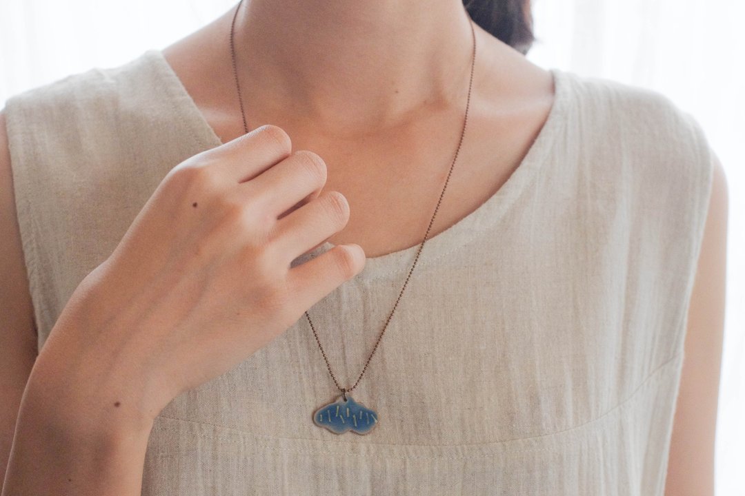 Keep cloud & carry on :: Homemade Enamel jewelry ::. - 项链 - 珐琅 蓝色