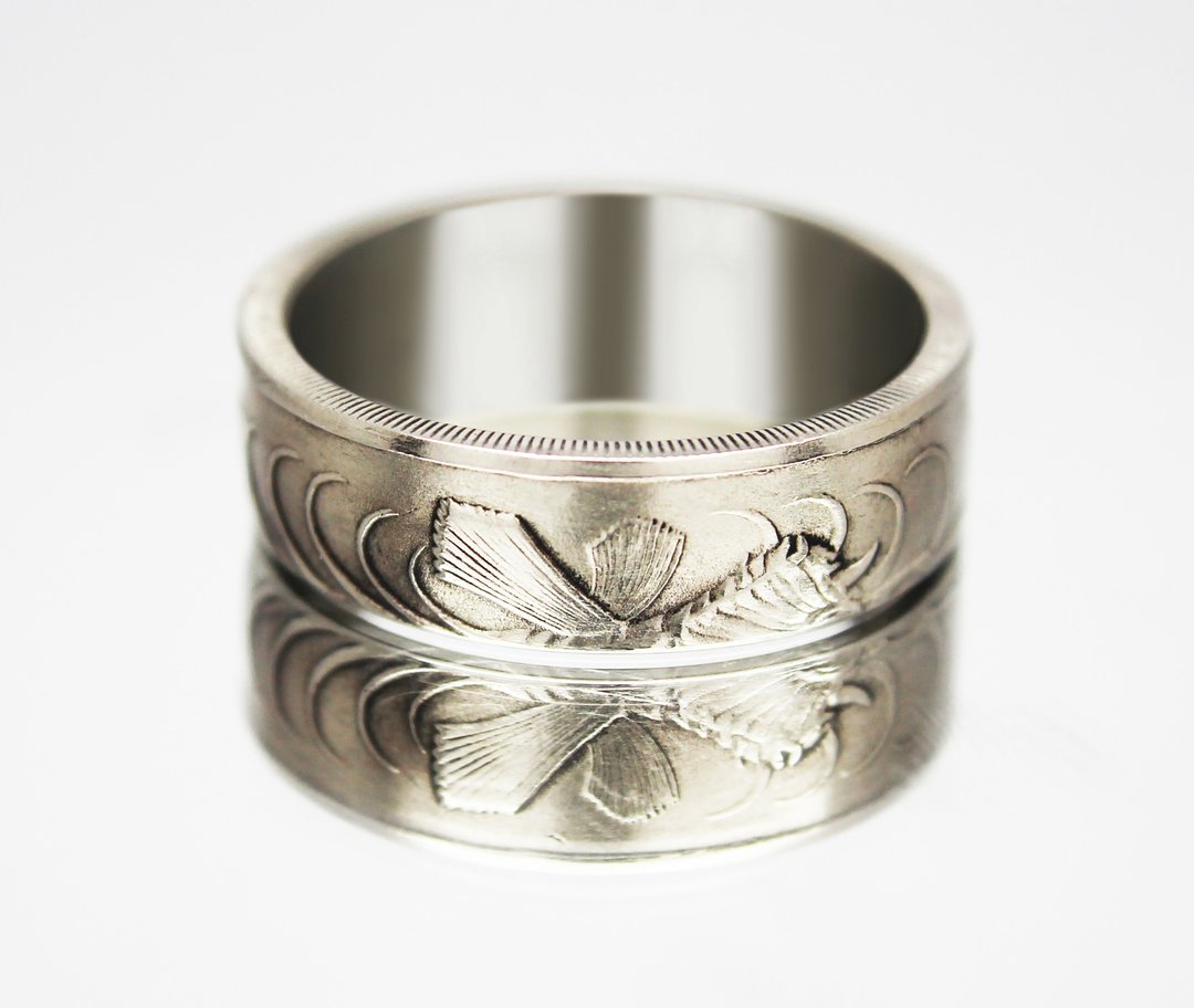 Singapore Coin Ring 50 cents 1967-1985 lionfish coin rings for men coin rings - 戒指 - 其他金属 
