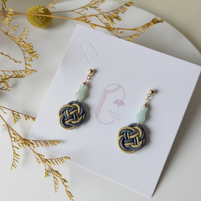 绕线编织结艺耳环 / 释迦结 - 耳环/耳夹 - 其他人造纤维 多色