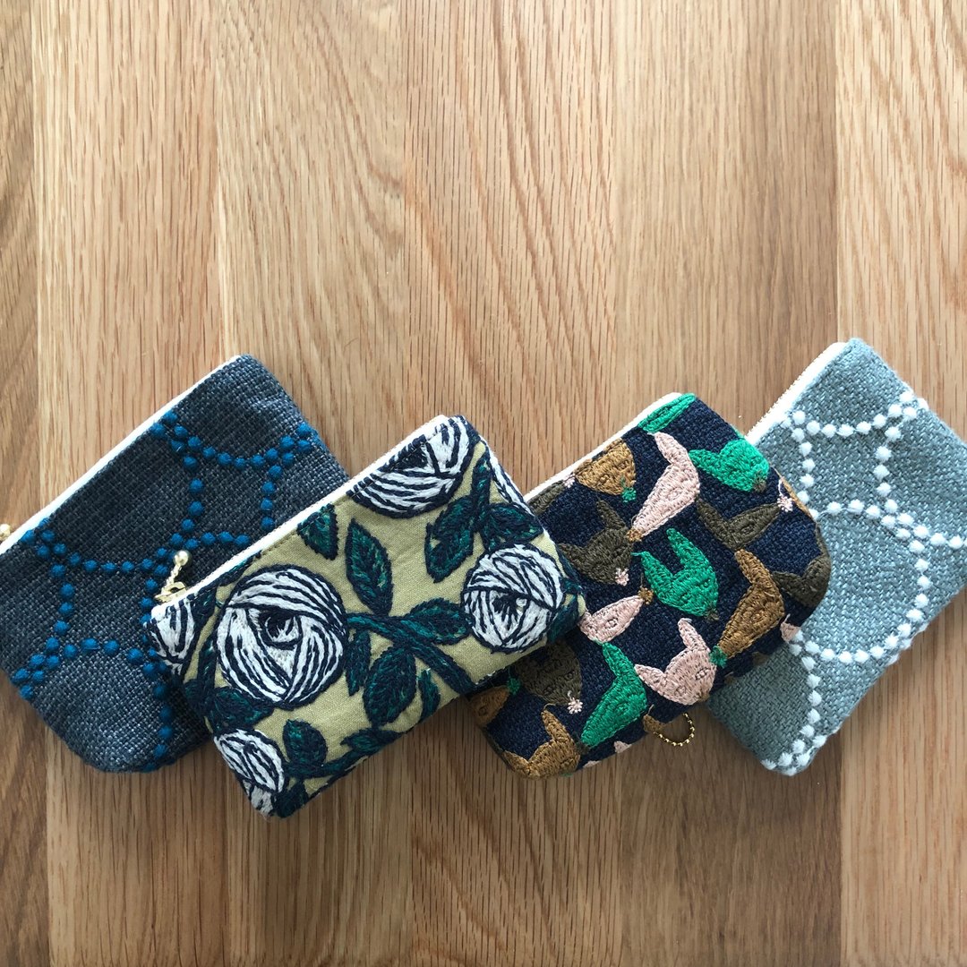 Mini Pouch 4 Piece Set Handmade mina perhonen - 化妆包/杂物包 - 其他材质 多色
