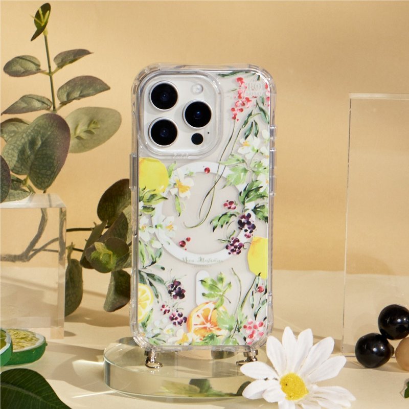 MeowIllustration莓舞盛夏冰川抗黄防摔MagSafe iPhone绳挂手机壳 - 手机壳/手机套 - 塑料 多色