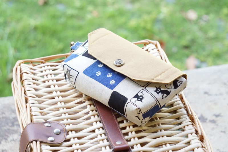 女  手拿包 -  喵喵叫 – 花布系列 - 无塑包装 -限量 #5 - 手拿包 - 棉．麻 多色