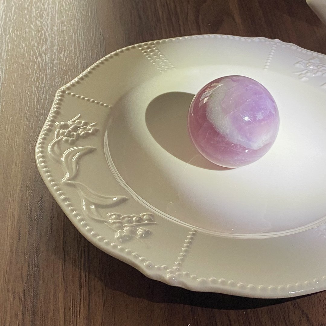 CrystalCorner隅石丨星海 • 天然羽毛萤石水晶球175丨净化丨疗愈 - 摆饰 - 水晶 紫色